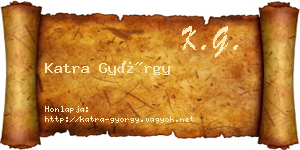 Katra György névjegykártya